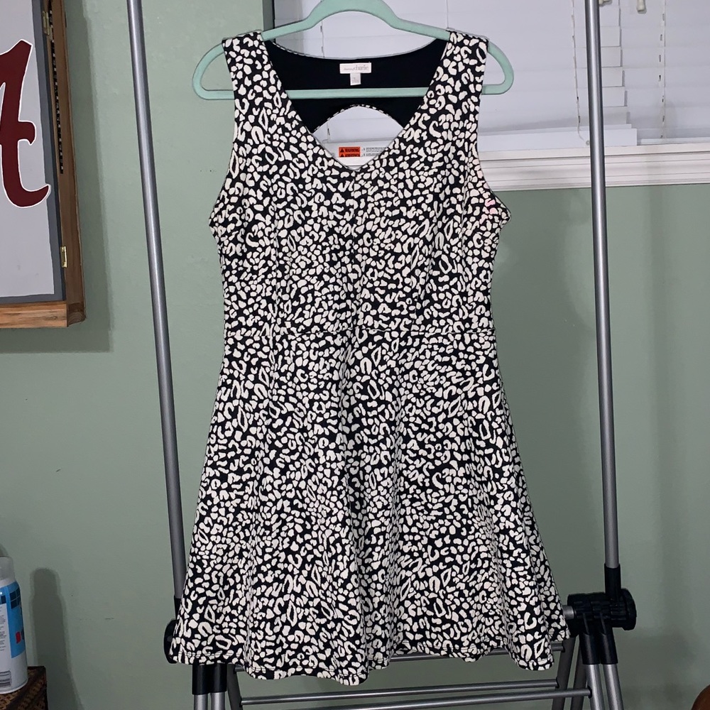 Black and white cheetah dress